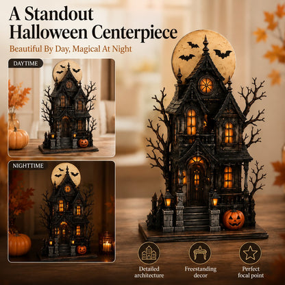 Lighted Halloween Haunted House & Character Figurine Collection