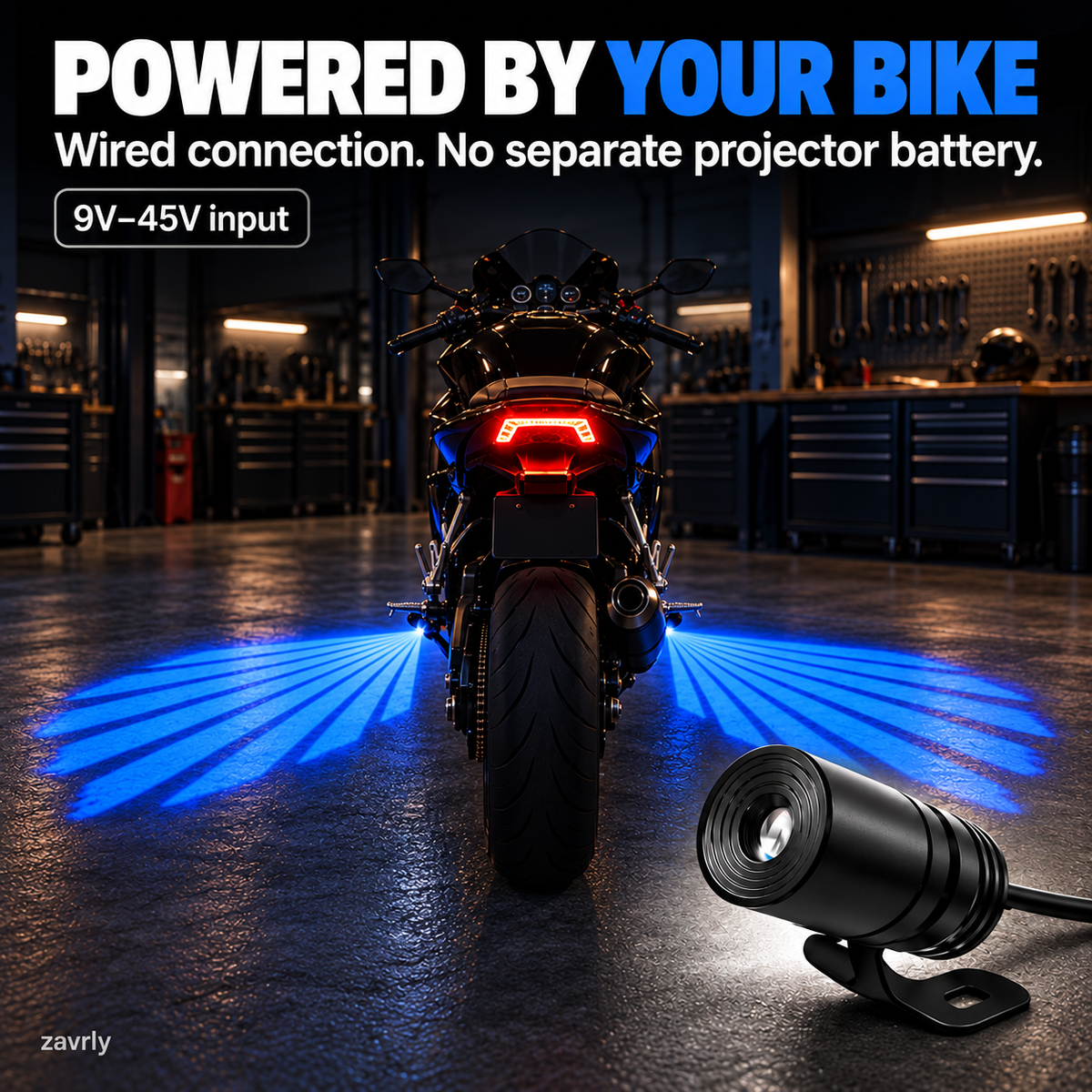 🪽✨ Motorcycle Angel Wings Projector Lights – Light Up Your Night Ride!