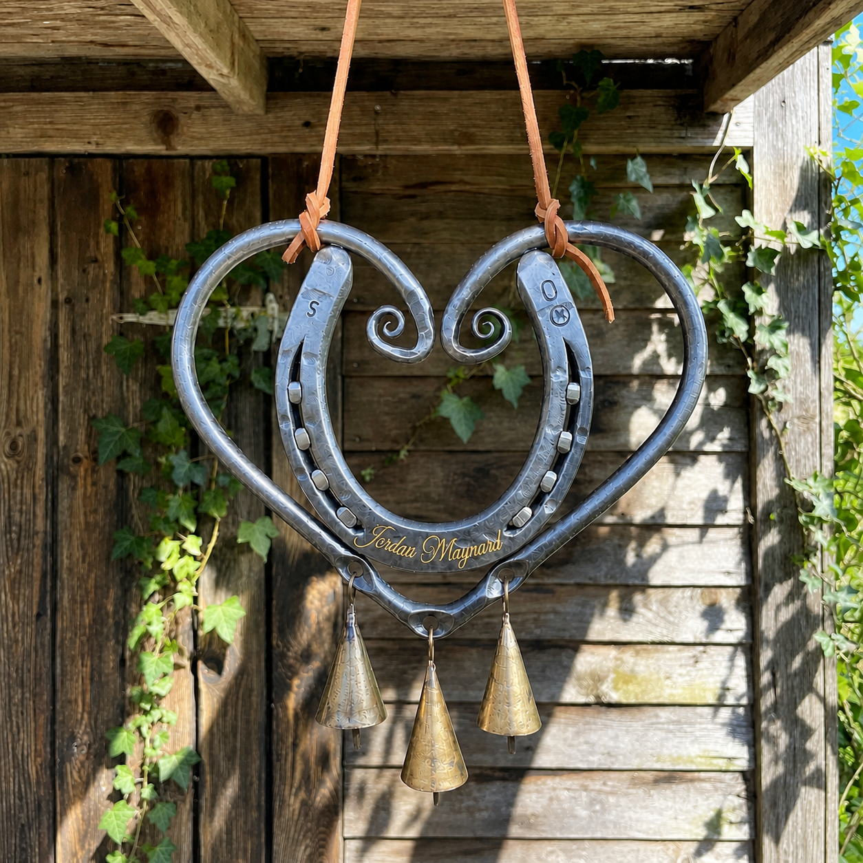 ❤️ Jordan’s Final Collection™ | Horseshoe Heart Wind Chime | Veteran Story Gift for Home, Porch & Garden