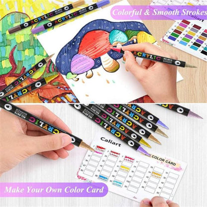 🔥Promotion-49%OFF - Dual Tip Acrylic Paint Pen Marker - 24/48/72 Colours