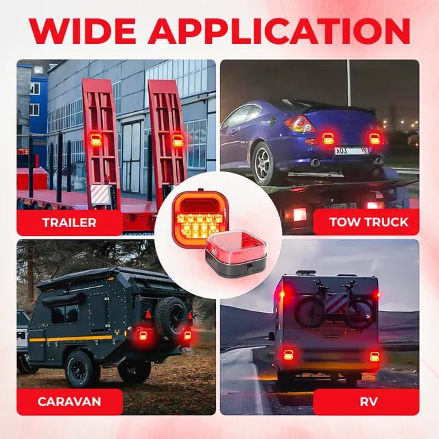 🚚 Wireless Magnetic Trailer Light Kit – Rechargeable LED Brake, Turn & Tail Lights