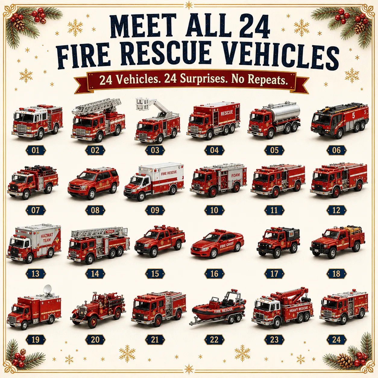 🎄 Vehicle Advent Calendar – 24 Construction & Farm Vehicles