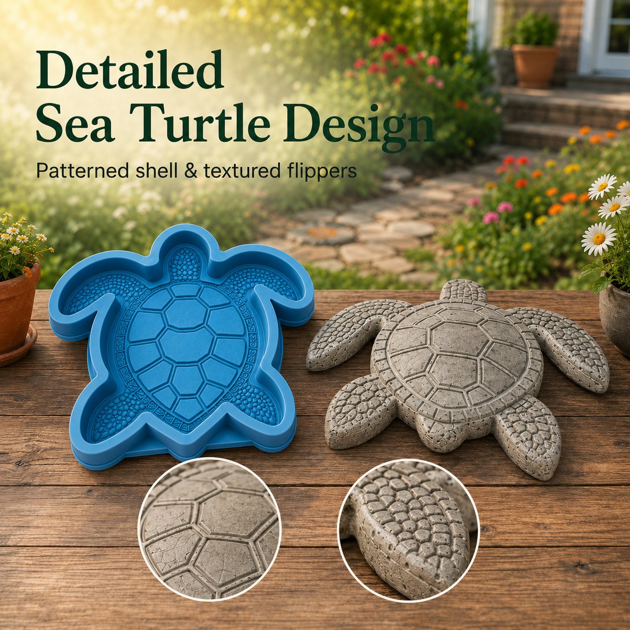 🌊 Ocean Animal Stepping Stone Mold – Reusable Garden DIY Mold