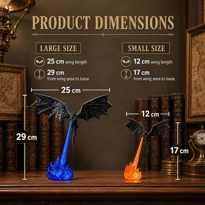 🔥Last Day: 60% OFF🔥 Firebreathing Dragon Book Nook | Realistic Flame Fantasy Shelf Decor