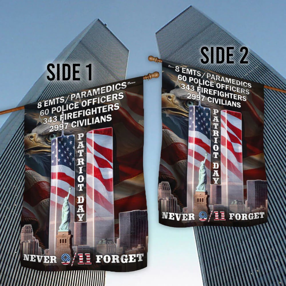 Never Forget 9/11 Patriot Day Eagle American Flag