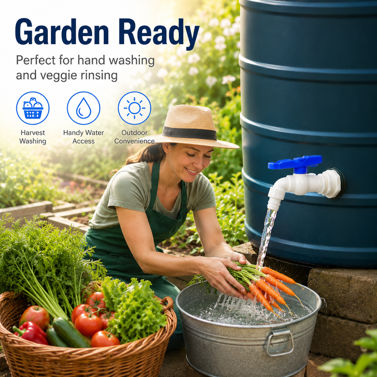 Rain Barrel Spigot Kit | Leak-Proof PVC Faucet with Complete Installation Set