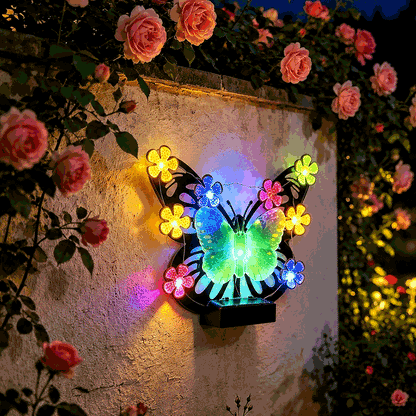 🦋 Solar-Powered Butterfly Wall Light | Outdoor Waterproof Garden Decor