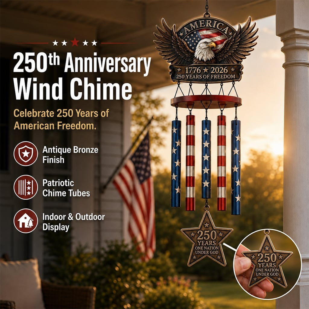 🇺🇸 250 Years of Freedom™ Commemorative Wind Chime | Limited Edition Patriotic Garden Decor 🦅