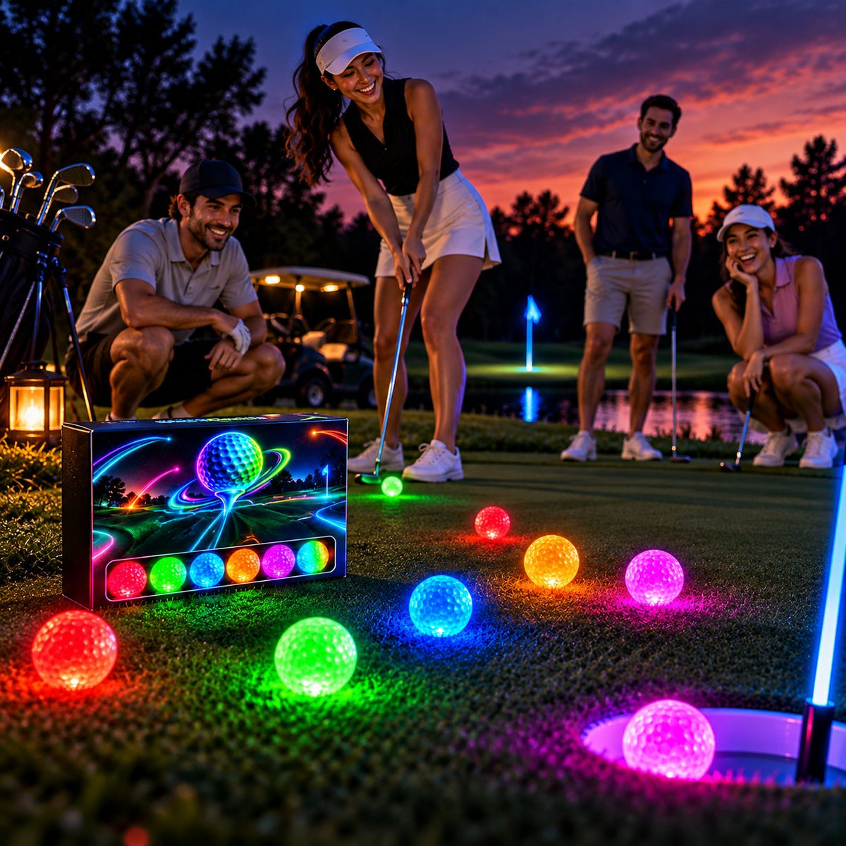 🌙⛳ Night Golf LED Balls – 6-Pack Light Up Golf Balls
