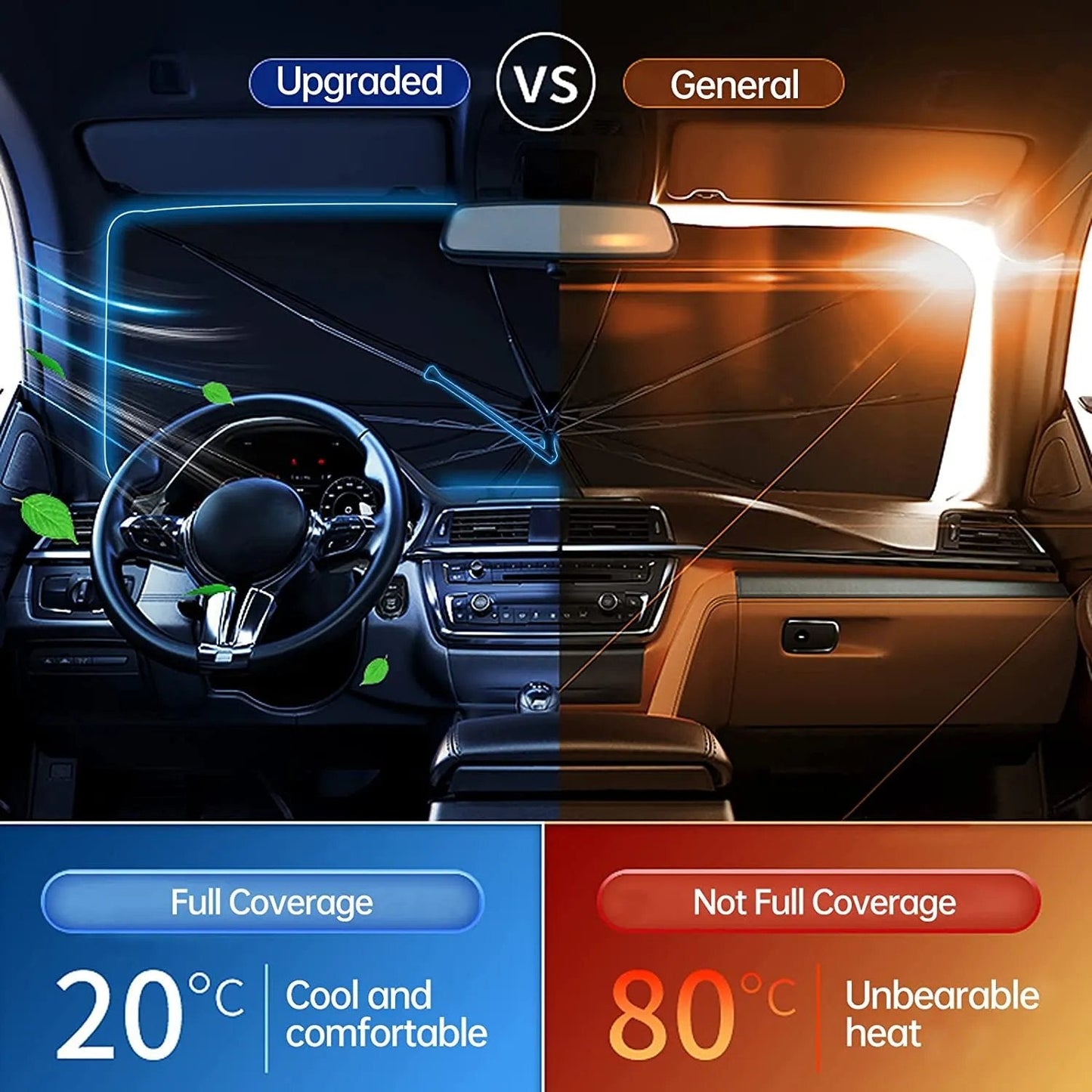🔥Summer Sale 50% OFF! ✨Car Windshield Sun Shade Umbrella