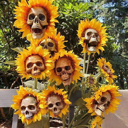 Plastic Sunflower Skull