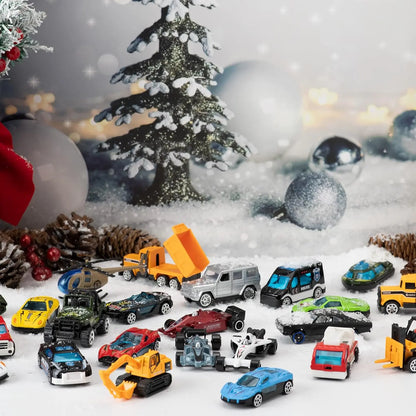 🎄 24-Day Vehicle Advent Calendar – 24 Mini Vehicles & Play Map