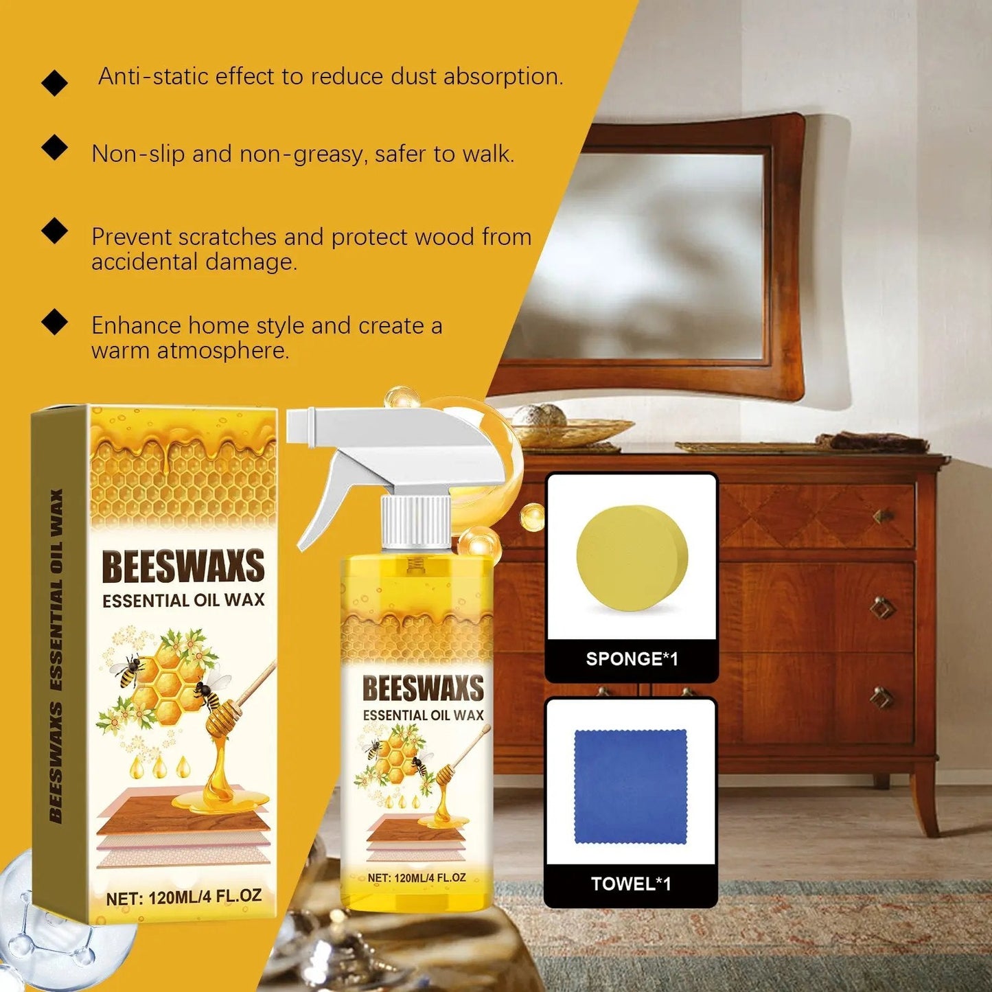 💎Beeswax Furniture Spray✨ Bring Old Wood Back to Life