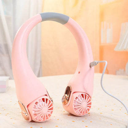 🥳2026 HOT SALE🥳💞50K+ SOLD!🍃 Neck Air Conditioner Fan – Ultra‐quiet, 360° rotating, 3 speeds. Hands‐free cooling, long battery. Summer essential! 😎🌬️