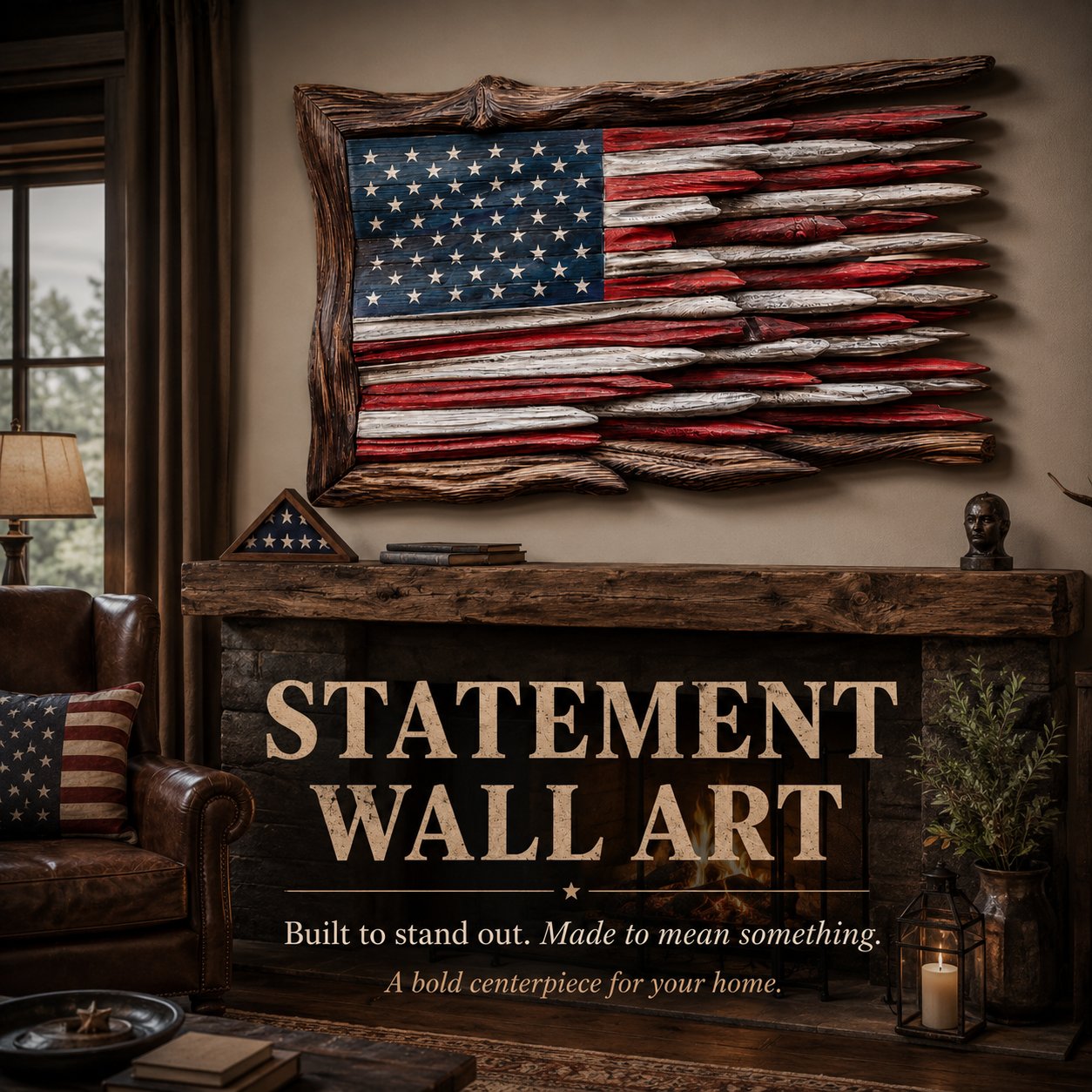"The Battle Worn" Flag,3D Iron Patriotic Tattered Great of Honor Office Wall Art Decoration, Indoor Outdoor Yard Farmhouse Patio for Patriots Family Friends Soldiers.