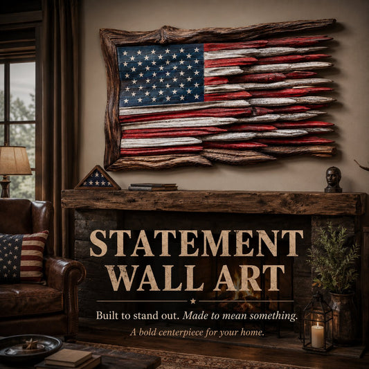 "The Battle Worn" Flag,3D Iron Patriotic Tattered Great of Honor Office Wall Art Decoration, Indoor Outdoor Yard Farmhouse Patio for Patriots Family Friends Soldiers.