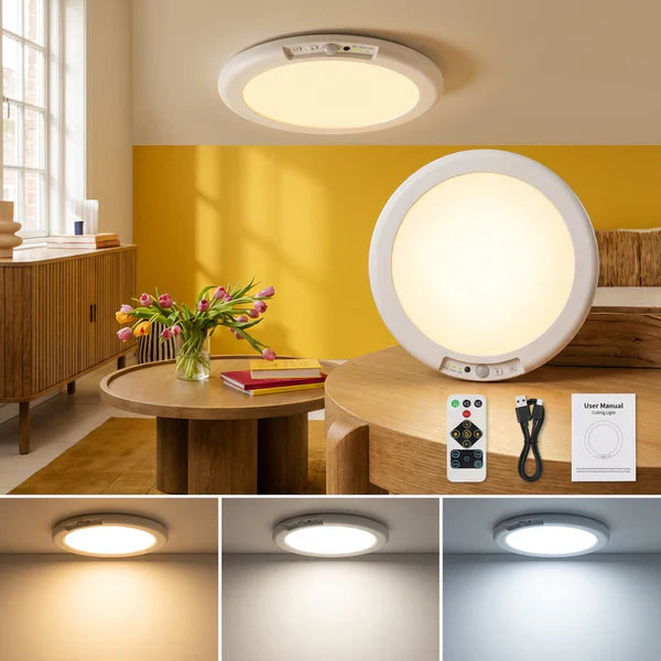 🔥Rechargeable Motion Sensor Ceiling Light with Remote（🔥Buy 2 Free Shipping🔥）