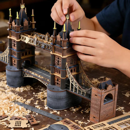 🏰 London Tower Bridge 3D Wooden Puzzle Kit | DIY Plymagic Assembly Model | 49% OFF | Gift for Architecture Lovers 🧩✨