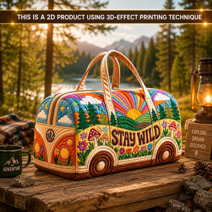 🌈50% OFF TODAY🚐 Stay Wild Retro Weekender Bag