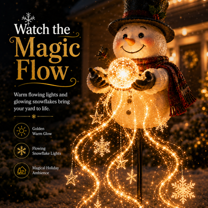 🎄 50% OFF – Snowman Magic Fountain™ | Flowing Snowflake Christmas Garden Light ❄️