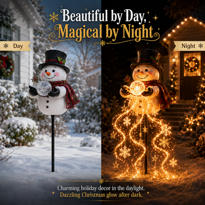 🎄 50% OFF – Snowman Magic Fountain™ | Flowing Snowflake Christmas Garden Light ❄️
