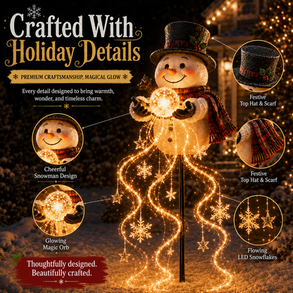 🎄 50% OFF – Snowman Magic Fountain™ | Flowing Snowflake Christmas Garden Light ❄️