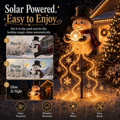 🎄 50% OFF – Snowman Magic Fountain™ | Flowing Snowflake Christmas Garden Light ❄️