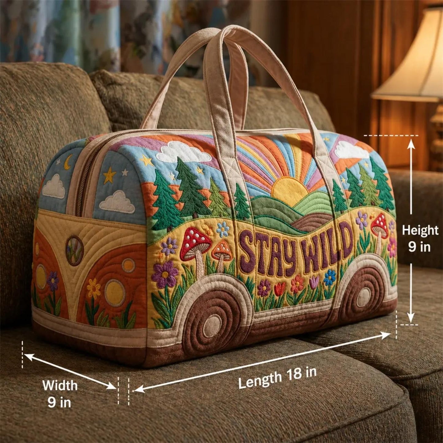 🌈50% OFF TODAY🚐 Stay Wild Retro Weekender Bag