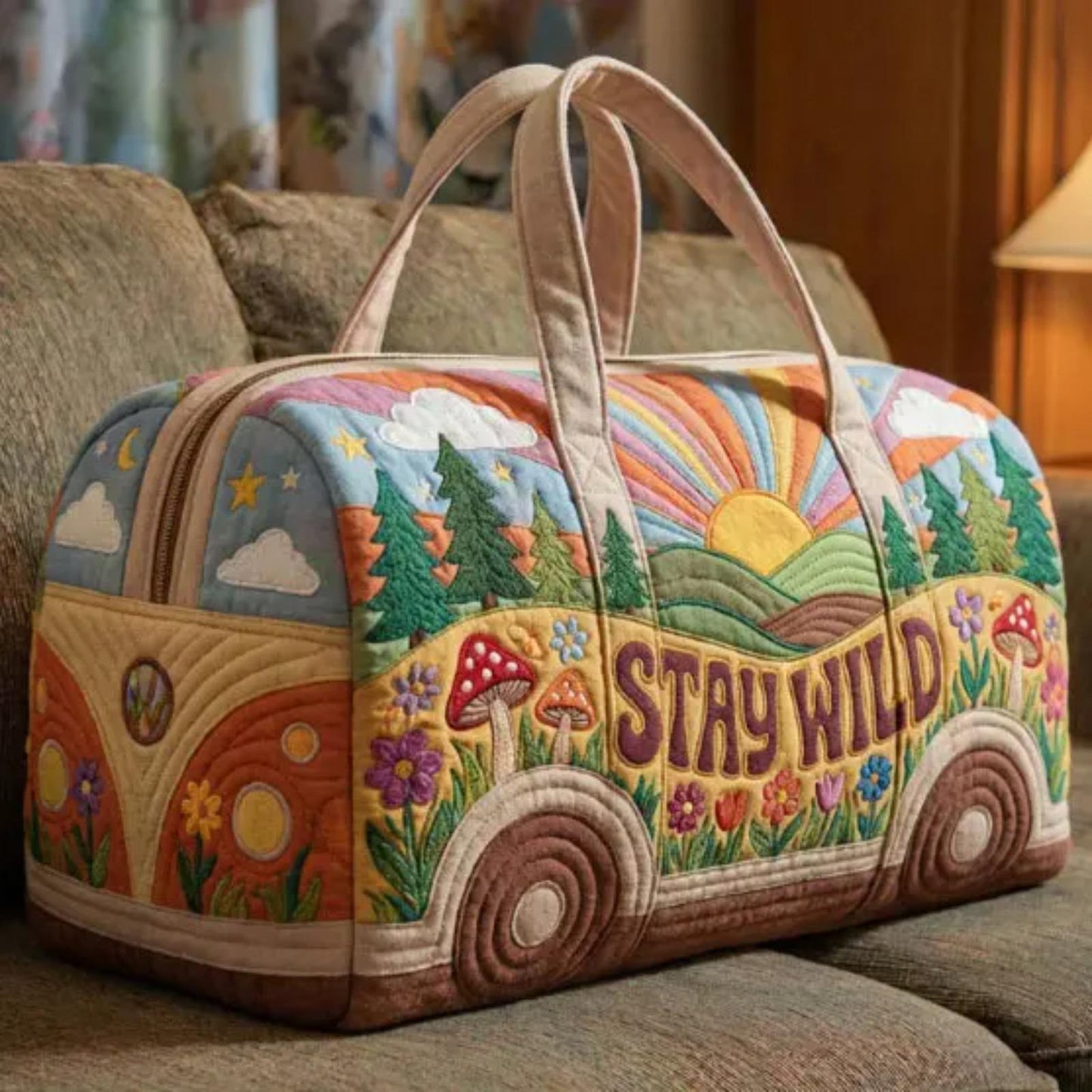 🌈50% OFF TODAY🚐 Stay Wild Retro Weekender Bag