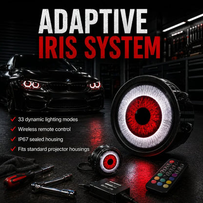 👁️ Demon Eye RGB Headlight Kit – Animated Iris Car Lighting Upgrade