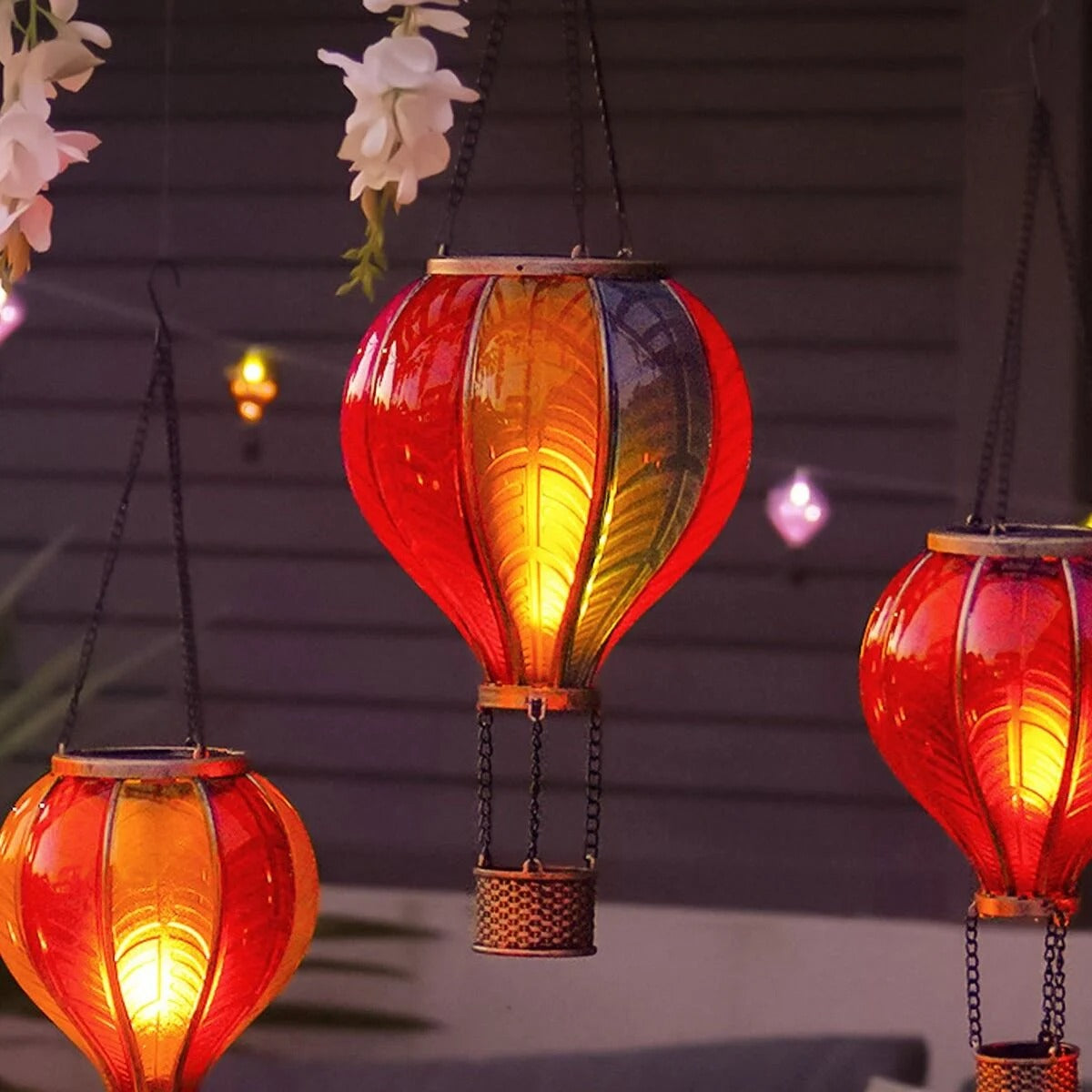 🎁 Last Day Promotion 49% OFF 🔥Solar Cool Flame XL Hanging Rainbow Balloon Lantern