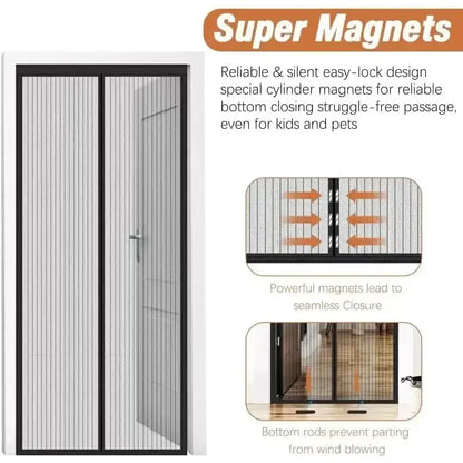 🔥2026 HOT SALE🏠🔥Breathable Mesh Curtain with Hands-Free Magnetic Closure