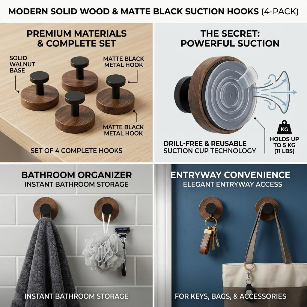 🥳2026 HOT SALE💞50K+ SOLD!✨No-Drill Heavy Duty Wood Hooks