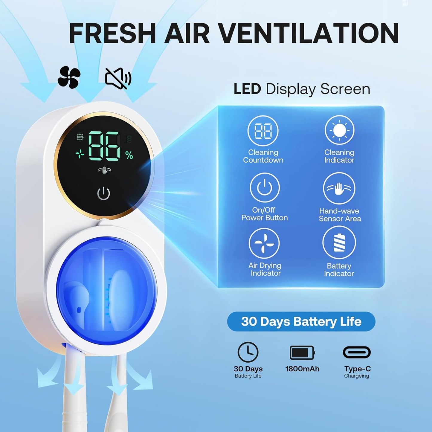 💥LAST DAY SALE 49% OFF💥Infrared Sensor Toothbrush Sanitizer Holder