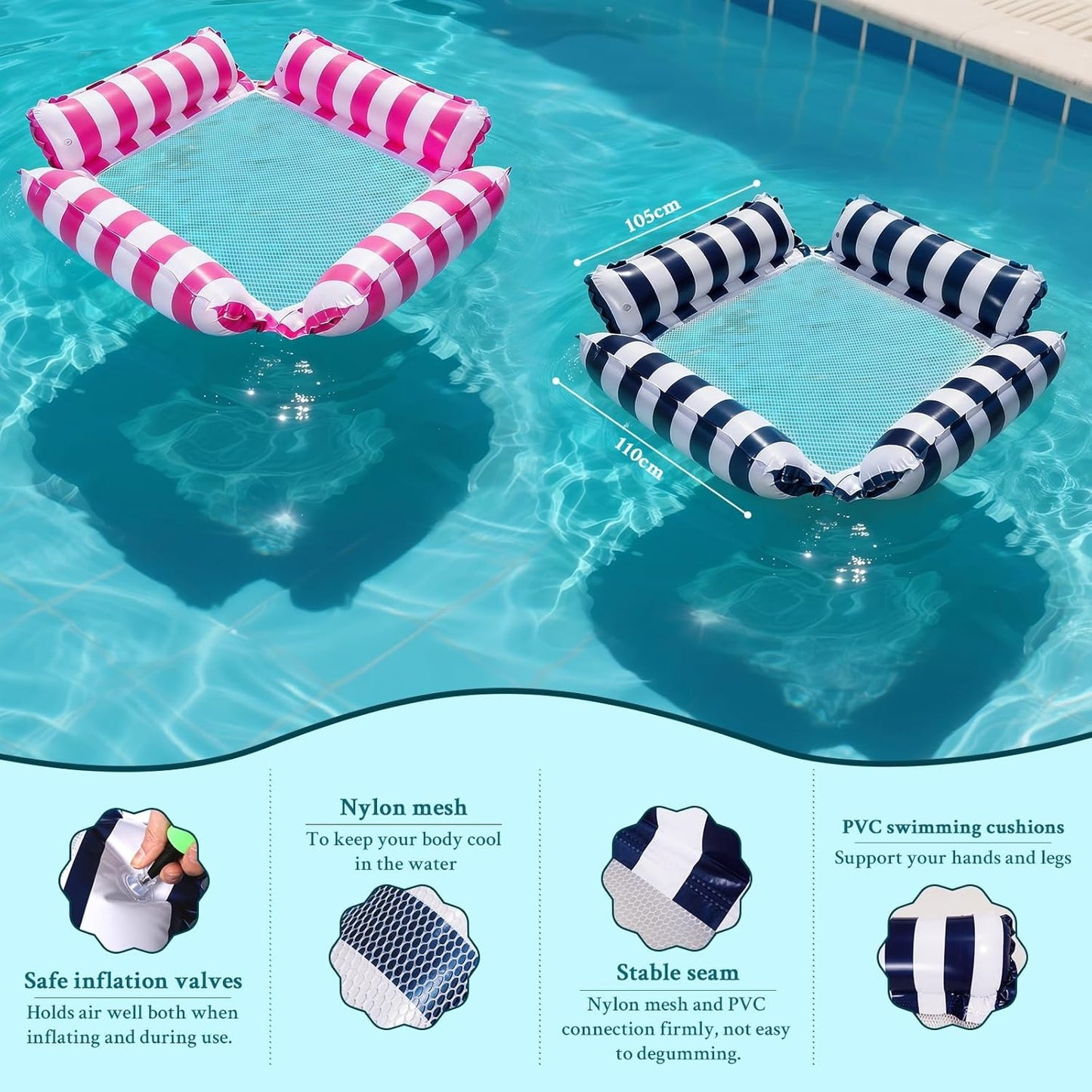 🔥Flash Sale 49% OFF🔥Inflatable Pool Floats Adult Size Water Hammock🛟