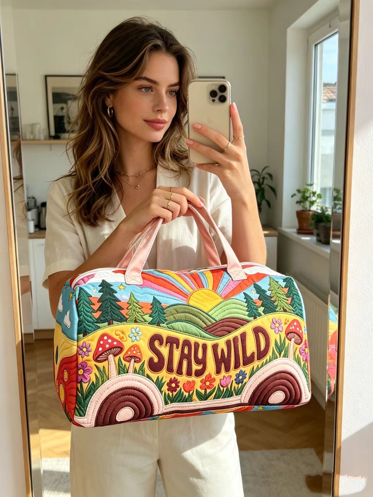 🌈50% OFF TODAY🚐 Stay Wild Retro Weekender Bag