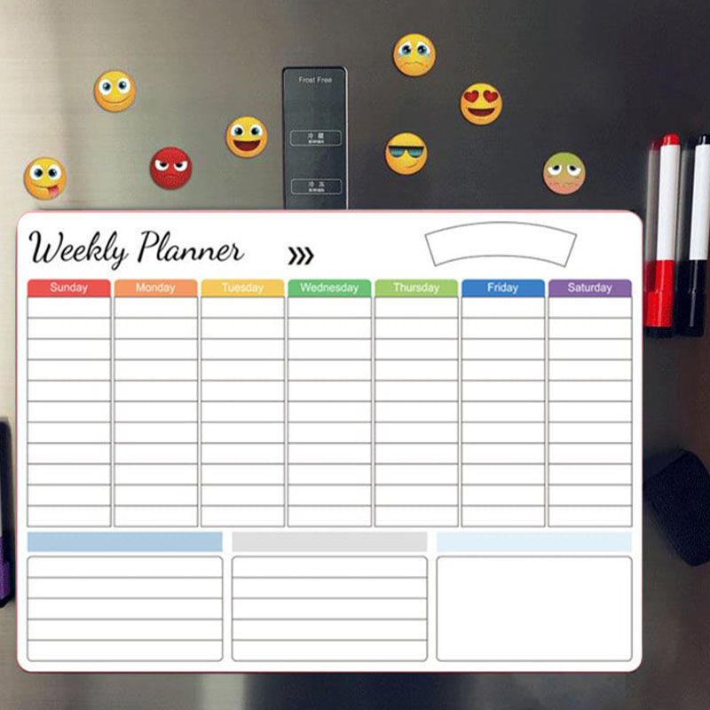 🗓️ Magnetic Dry-Erase Fridge Calendar Set – Family Planner & Grocery List