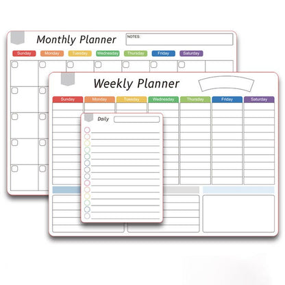 🗓️ Magnetic Dry-Erase Fridge Calendar Set – Family Planner & Grocery List