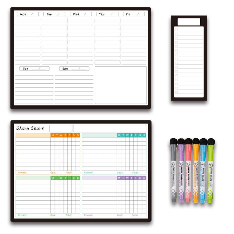 🗓️ Magnetic Dry-Erase Fridge Calendar Set – Family Planner & Grocery List