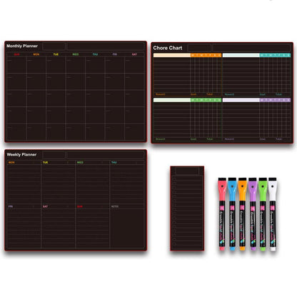 🗓️ Magnetic Dry-Erase Fridge Calendar Set – Family Planner & Grocery List