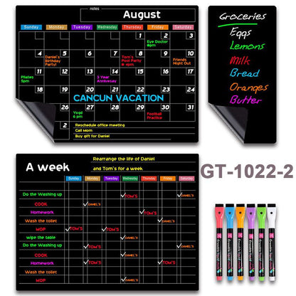 🗓️ Magnetic Dry-Erase Fridge Calendar Set – Family Planner & Grocery List