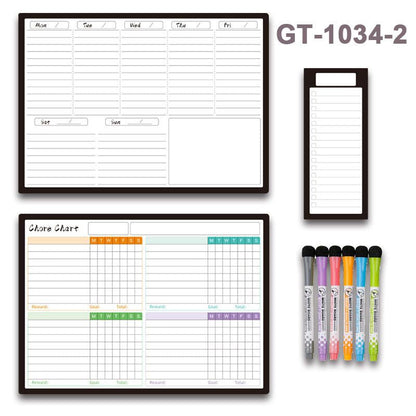 🗓️ Magnetic Dry-Erase Fridge Calendar Set – Family Planner & Grocery List