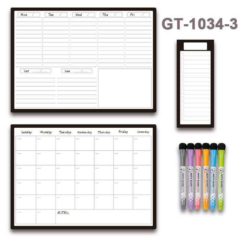🗓️ Magnetic Dry-Erase Fridge Calendar Set – Family Planner & Grocery List
