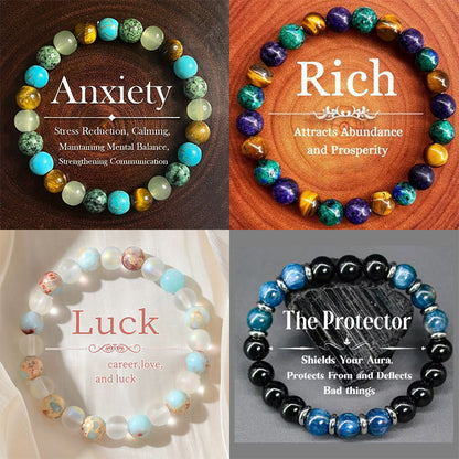 ✨ Natural Stone Bead Bracelet – Elegant Gradient Energy-Inspired Jewelry