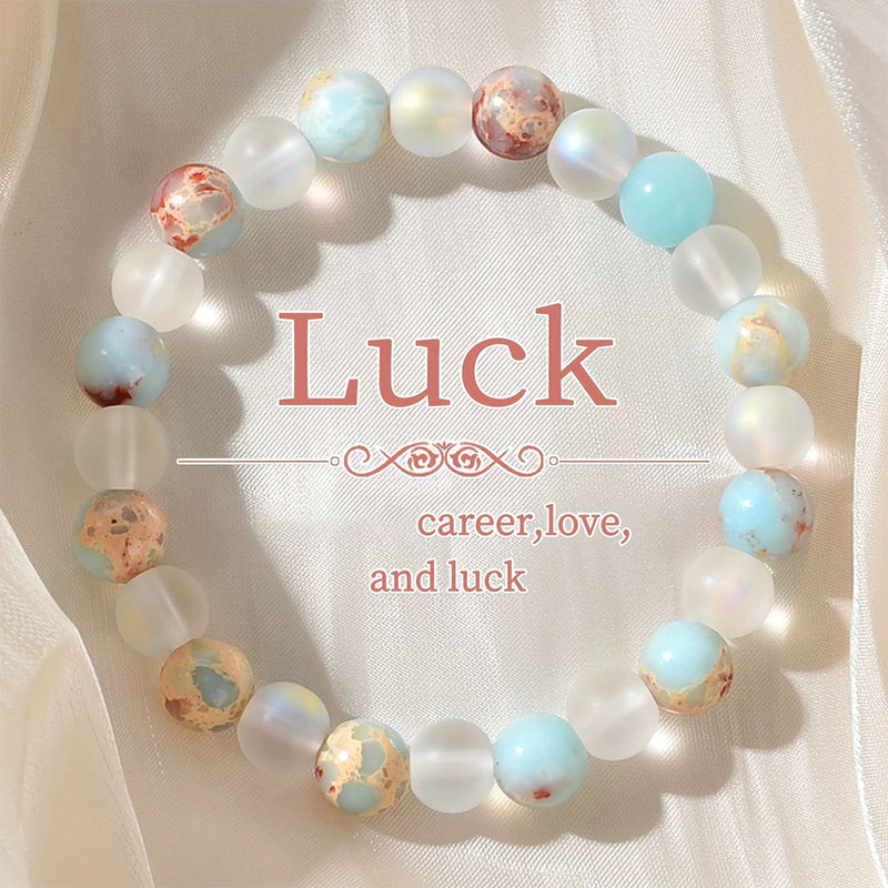 ✨ Natural Stone Bead Bracelet – Elegant Gradient Energy-Inspired Jewelry