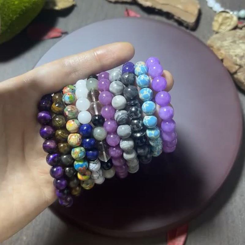 ✨ Natural Stone Bead Bracelet – Elegant Gradient Energy-Inspired Jewelry