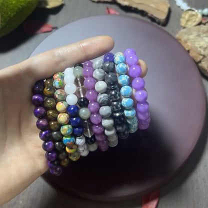 ✨ Natural Stone Bead Bracelet – Elegant Gradient Energy-Inspired Jewelry