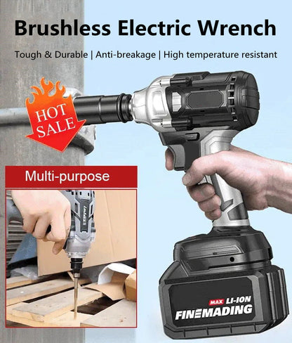 🔧50% OFF!⚡Cordless Brushless Impact Wrench 1/2 Inch, High Torque, 2x Battery Fast Charger🛠️