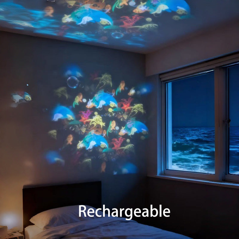 🌊 Transform Your Room into an Underwater Paradise | Dynamic Rotating LED Projector Light with Ocean Waves & Aurora Effects