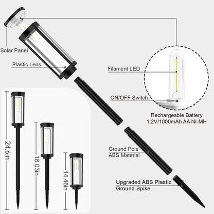 ☀️ LIMITED-TIME 50% OFF! ✨ Solar Pathway Lights Outdoor – Monocrystalline Panel, 14hr Runtime, Retro Design 🏡